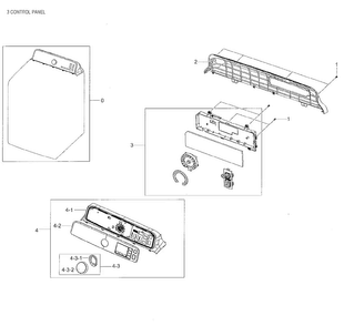 Control Panel Diagram and Parts List for DV48J7700EW A2-0000 Samsung Dryer