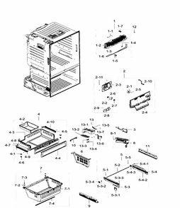 Freezer Diagram and Parts List for RF28HFEDTBC AA-0000 Samsung Refrigerator