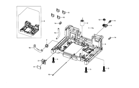 Base Diagram and Parts List for DW80H9970MO AA-0000 Samsung Dishwasher