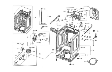 Part Location Diagram of DC63-02004A Samsung Cover wire