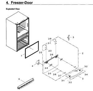 Freezer Door Diagram and Parts List for RF22KREDBSG AA-0001 Samsung Refrigerator