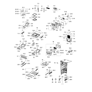 Refrigerator Diagram and Parts List for RFG238AARS XAA-0000 Samsung Refrigerator