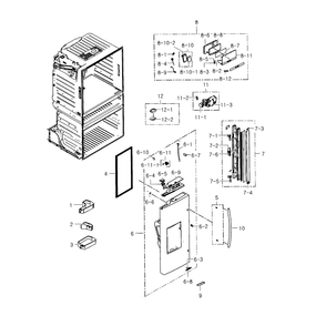 Fridge Door L Diagram and Parts List for RF25HMEDBBC AA-03 Samsung Refrigerator