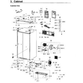 Cabinet Diagram and Parts List for RH22H9010SR AA-03 Samsung Refrigerator