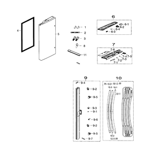 Fridge Left Door Diagram and Parts List for RF26HFENDSR AA-0003 Samsung Refrigerator