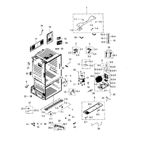 Cabinet Diagram and Parts List for RF323TEDBWW AA-02 Samsung Refrigerator