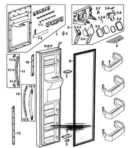 Part Location Diagram of DA97-00704H Samsung Assembly HANDLE-FRONT;A-TOP,