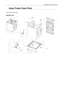 Frame Case Assembly Diagram and Parts List for WA51A5505AC US-00 Samsung Washer