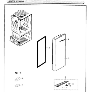 Fridge Door R Diagram and Parts List for RF26HFENDSR AA-0003 Samsung Refrigerator