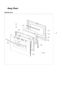 Door Assembly Diagram and Parts List for NX58R4311SG AA-02 Samsung Range