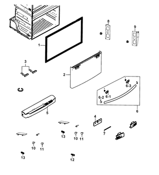 Part Location Diagram of DA82-02131A Samsung Packing Door Assembly