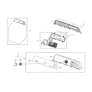 Control Panel Diagram and Parts List for DV45H7000EP A3-0000 Samsung Dryer
