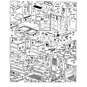 Fridge Diagram and Parts List for RF268ACPN XAA-0001 Samsung Refrigerator