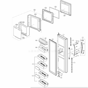Refrigerator Door Diagram and Parts List for RS2534WW  Samsung Refrigerator