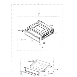 Drawer Assembly Diagram and Parts List for NE595R0ABWW AA-01 Samsung Range