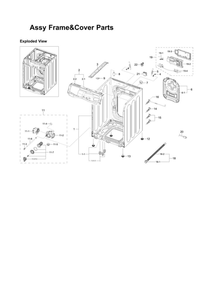 Frame And Cover Assembly Diagram and Parts List for WF45N5300AW US-51 Samsung Washer
