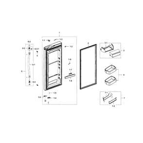 Fridge Door R Diagram and Parts List for RFG237AARS XAA-04 Samsung Refrigerator