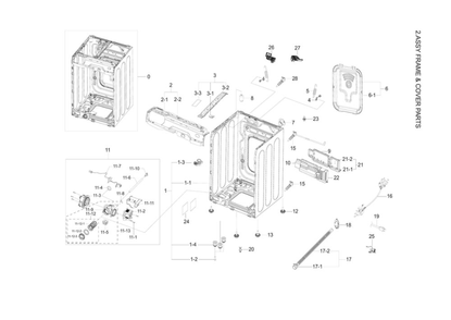 Part Location Diagram of DC64-02783A Samsung Handle Filter