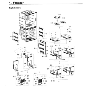 Freezer Diagram and Parts List for RF28K9580SG AA-0001 Samsung Refrigerator