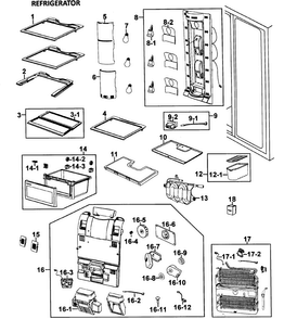 Refrigerator Diagram and Parts List for RM257ABBP XAA-0000 Samsung Refrigerator