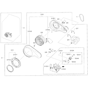 Motor Assy Diagram and Parts List for DV50F9A7GVW A2-0000 Samsung Dryer