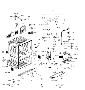 Cabinet Diagram and Parts List for RF28HFEDTSR AA-06 Samsung Refrigerator