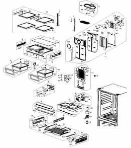 Refrig Asy Diagram and Parts List for RF266AEWP XAA-0000 Samsung Refrigerator