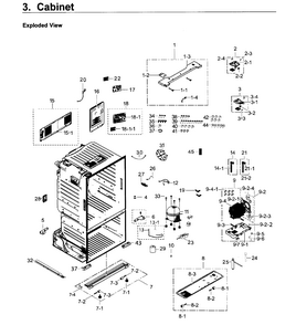Cabinet Diagram and Parts List for RF26J7500WW AA-0002 Samsung Refrigerator