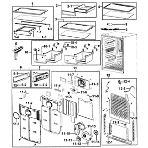 Refrigerator Diagram and Parts List for RB217ABBP XAA-0000 Samsung Refrigerator