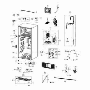 Part Location Diagram of DA67-04441C Samsung CAP SPACE-DOOR;RT6500M,ABS,T2.0,HB,HG-07