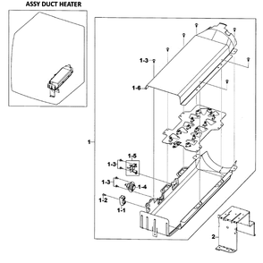 Heater Assembly Diagram and Parts List for DV520AEW XAA-01 Samsung Dryer
