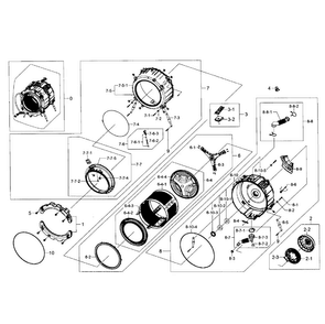 Tub/drum Assy Diagram and Parts List for WF393BTPARA A1-0000 Samsung Washer