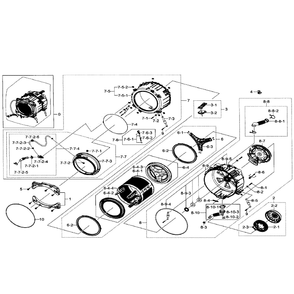 Tub And Drum Diagram and Parts List for WF511ABW XAA-0001 Samsung Washer