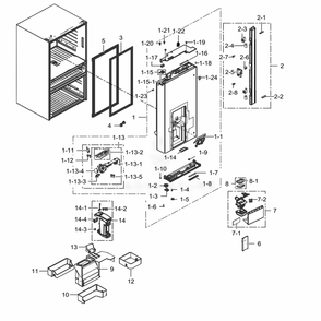 Refrigerator-Door-L Diagram and Parts List for RF23M8570SG (AA)(0002) Samsung Refrigerator