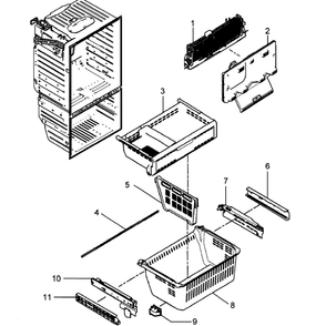 Freezer Diagram and Parts List for RFG298HDWP XAA-00 Samsung Refrigerator