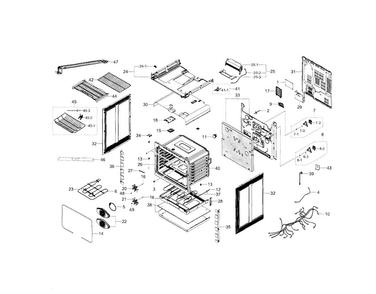 Cabinet Assy Diagram and Parts List for NE58H9950WS AA-0000 Samsung Range