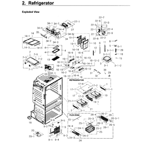 Refrigerator Diagram and Parts List for RF4267HARS XAA-03 Samsung Refrigerator