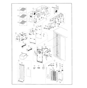 Freezer Diagram and Parts List for RS25J500DWW AA-0000 Samsung Refrigerator