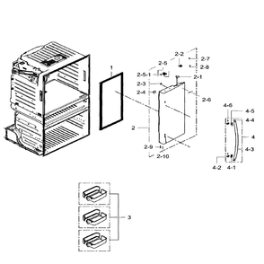 Right Door Diagram and Parts List for RF28HMEDBWW AA-08 Samsung Refrigerator
