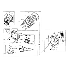 Drum Diagram and Parts List for DV45H7000EW A2-0001 Samsung Dryer
