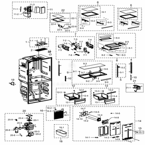 Fridge Diagram and Parts List for RF23J9011SR (AA)(0011) Samsung Refrigerator