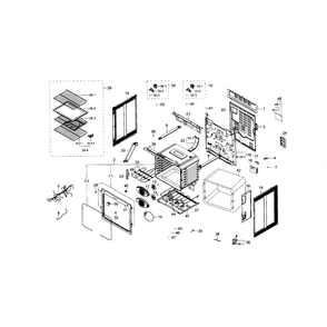 Main Assembly Diagram and Parts List for NE59J7850WS AA-0001 Samsung Range