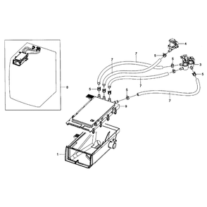 Drawer Housing Diagram and Parts List for WF435ATGJWR A1-02 Samsung Washer