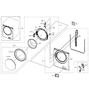 Frame 1 Diagram and Parts List for WF350ANW XAA-04 Samsung Washer