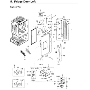 Fridge Door Lt Diagram and Parts List for RF23HCEDBWW AA-10 Samsung Refrigerator