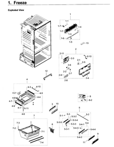 Freezer Diagram and Parts List for RF23HTEDBSR AA-0004 Samsung Refrigerator