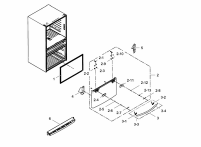 Freezer Door Diagram and Parts List for RF31FMEDBSR AA-0003 Samsung Refrigerator