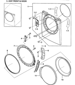 Part Location Diagram of DC97-10353E Samsung Assembly FRAME FRONT;-,DV337