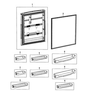 Part Location Diagram of DA97-06693B Samsung Door Gasket