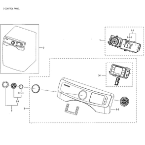 Control Panel Diagram and Parts List for DV42H5000GW A3-01 Samsung Dryer